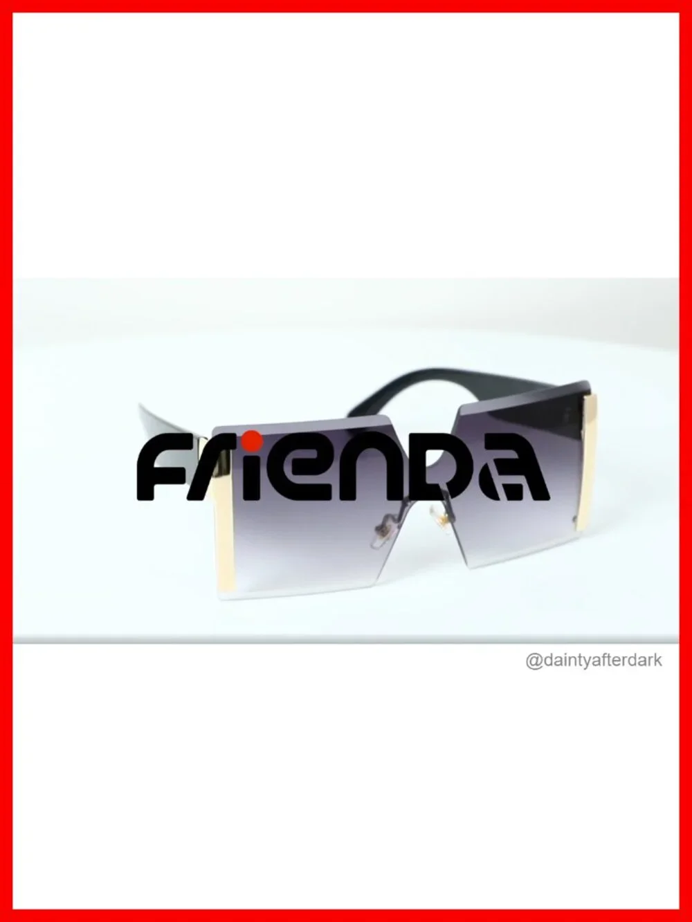 3 Pairs Oversized Rimless Square Sunglasses for Women Lightweight Plastic Metal